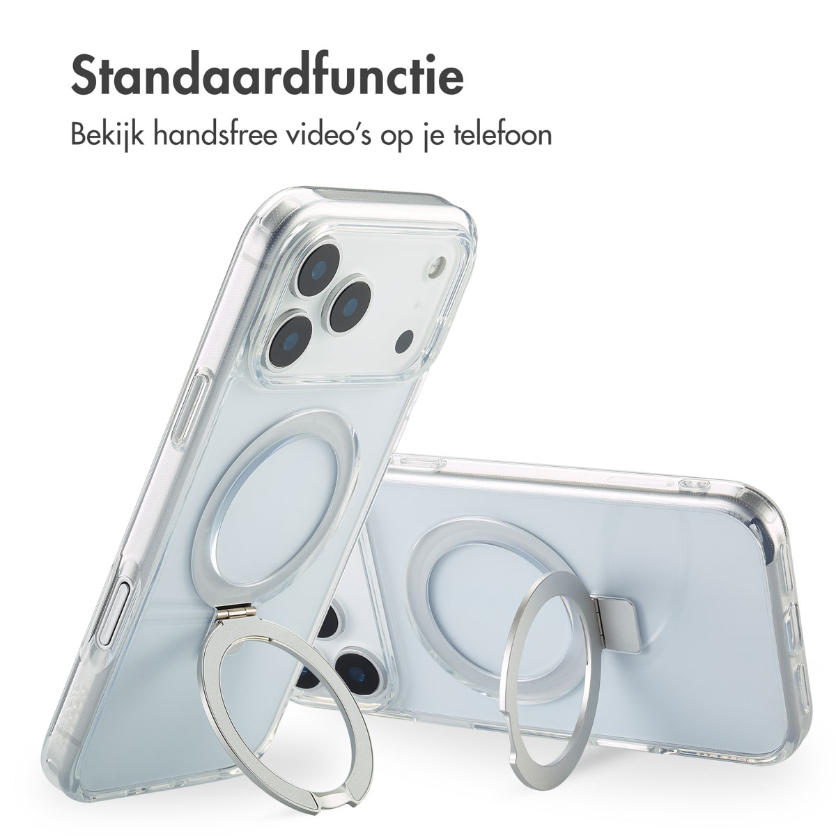 Accezz Ring Stand Backcover met MagSafe Apple iPhone 17 Pro Max - Transparant - Afbeelding 8