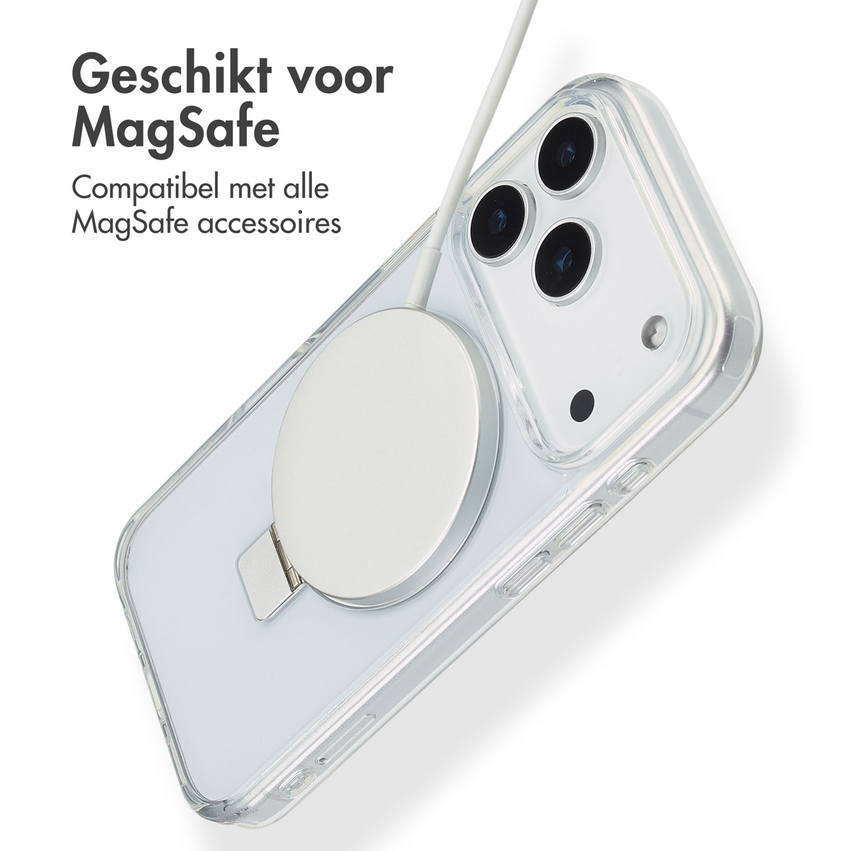 Accezz Ring Stand Backcover met MagSafe Apple iPhone 17 Pro Max - Transparant - Afbeelding 4