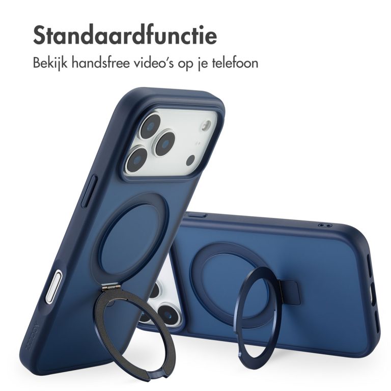 Accezz Ring Stand Backcover met MagSafe Apple iPhone 17 Pro Max - Blauw - Afbeelding 10