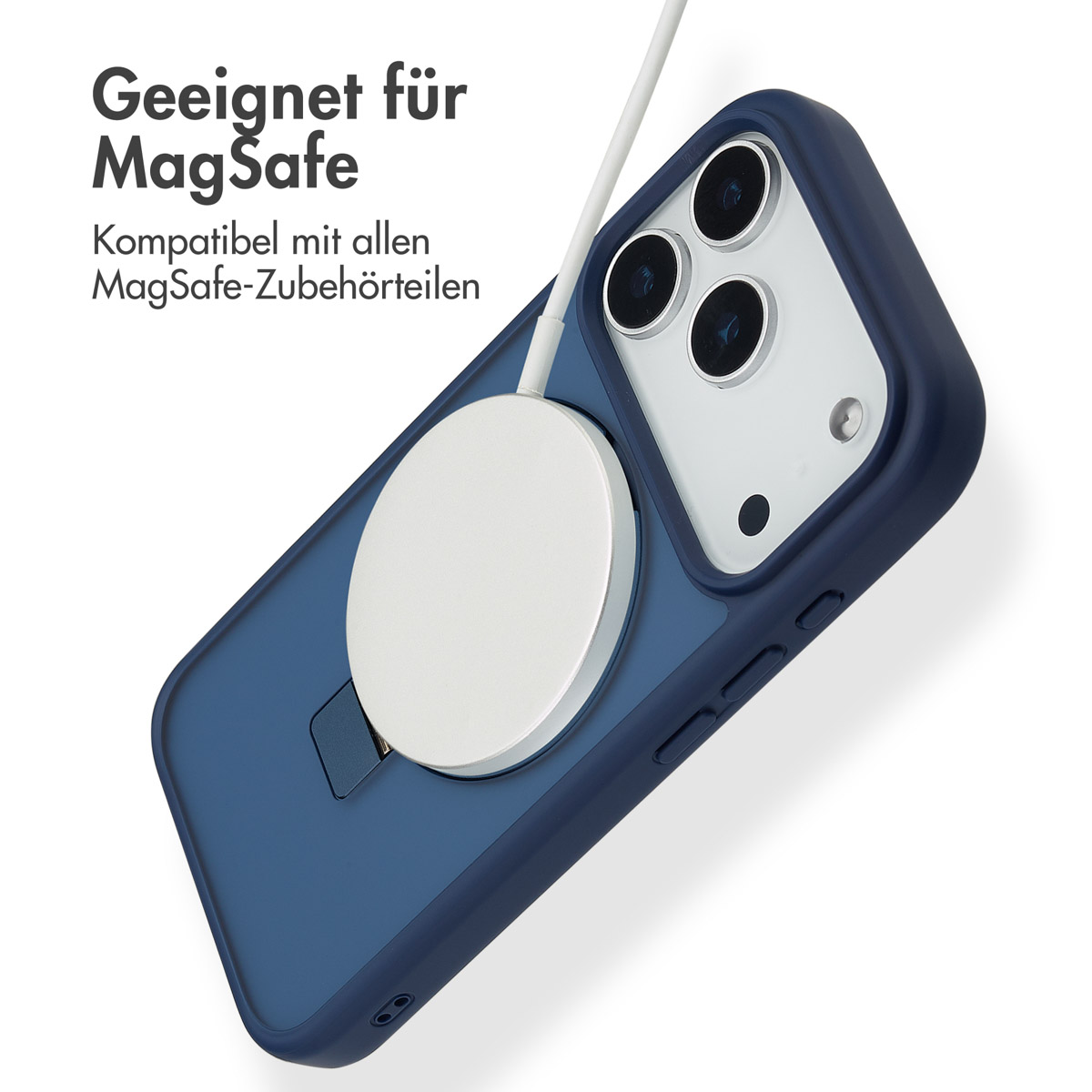 Accezz Ring Stand Backcover met MagSafe Apple iPhone 17 Pro Max - Blauw - Afbeelding 5