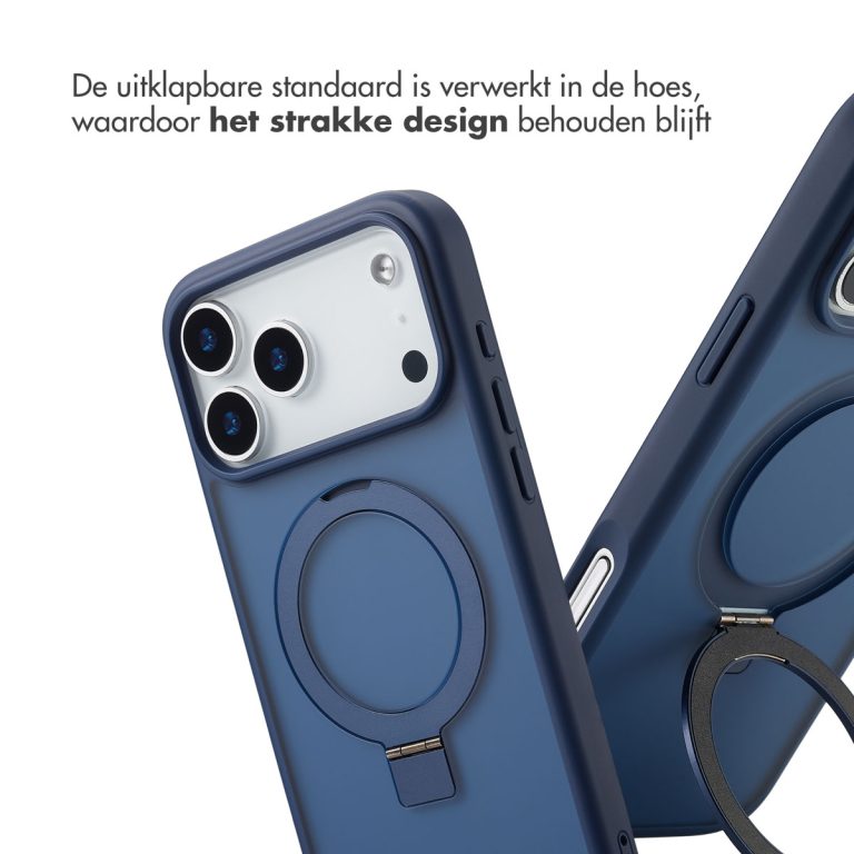 Accezz Ring Stand Backcover met MagSafe Apple iPhone 17 Pro Max - Blauw - Afbeelding 5