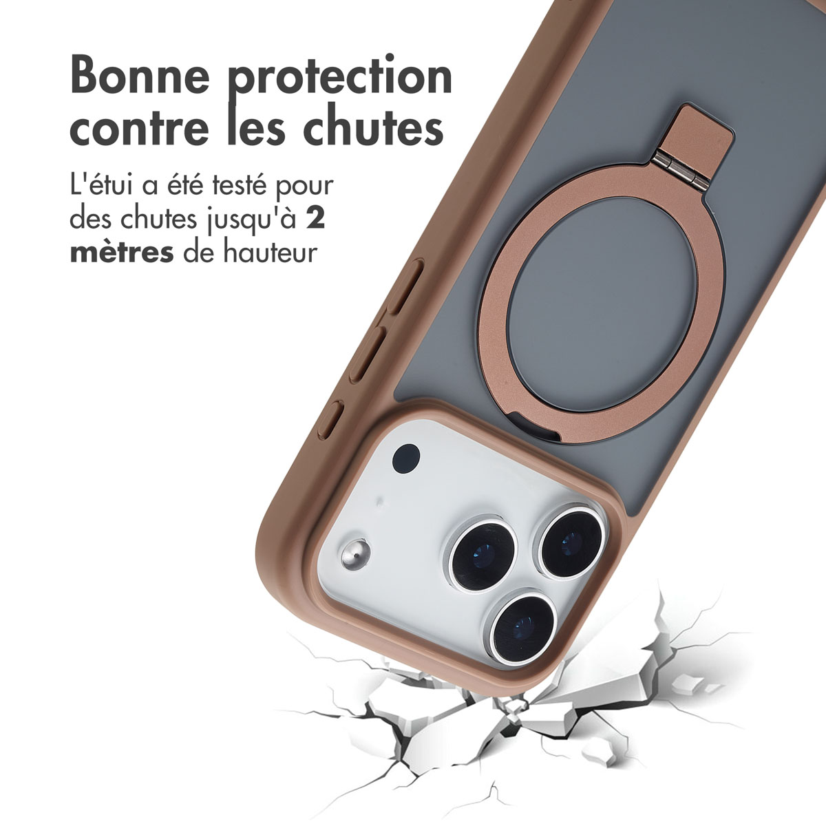 Accezz Ring Stand Backcover met MagSafe Apple iPhone 17 Pro Max - Bruin - Afbeelding 10