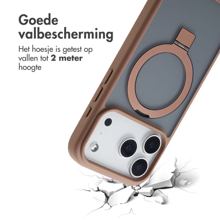 Accezz Ring Stand Backcover met MagSafe Apple iPhone 17 Pro Max - Bruin - Afbeelding 9