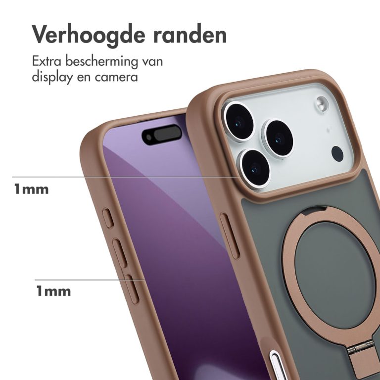 Accezz Ring Stand Backcover met MagSafe Apple iPhone 17 Pro Max - Bruin - Afbeelding 6