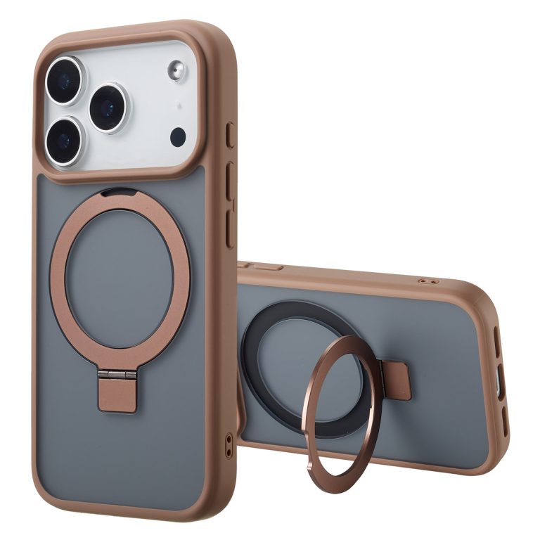 Accezz Ring Stand Backcover met MagSafe Apple iPhone 17 Pro Max - Bruin - Afbeelding 4