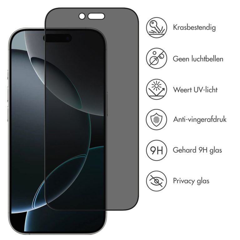 Accezz Gehard Glas Privacy Screenprotector Apple iPhone Air - Afbeelding 8