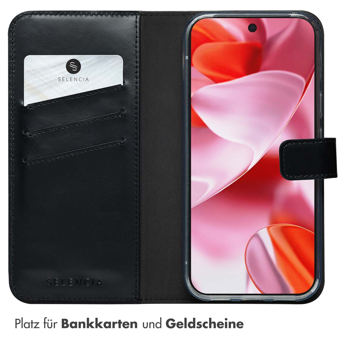 Selencia Echt Leren Bookcase Google Pixel 10 / 10 Pro - Zwart - Afbeelding 9