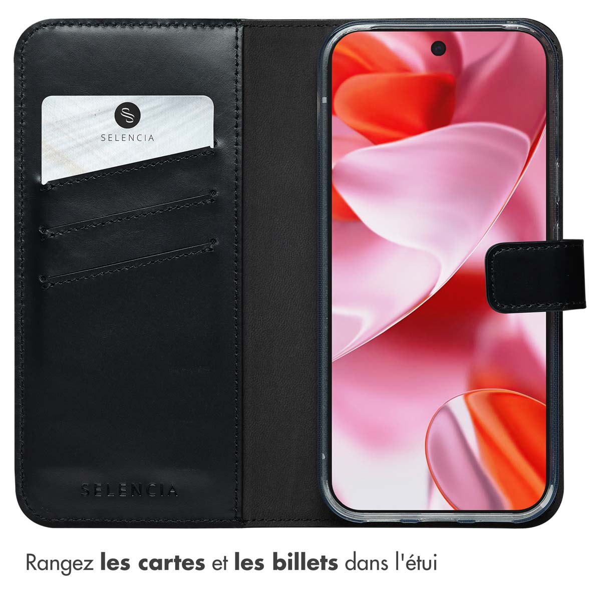 Selencia Echt Leren Bookcase Google Pixel 10 / 10 Pro - Zwart - Afbeelding 8