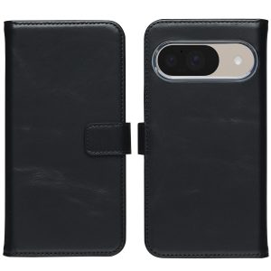 Selencia Echt Leren Bookcase Google Pixel 10 / 10 Pro - Zwart