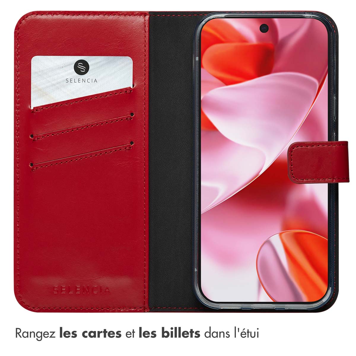 Selencia Echt Leren Bookcase Google Pixel 10 / 10 Pro - Rood - Afbeelding 8