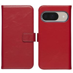 Selencia Echt Leren Bookcase Google Pixel 10 / 10 Pro - Rood