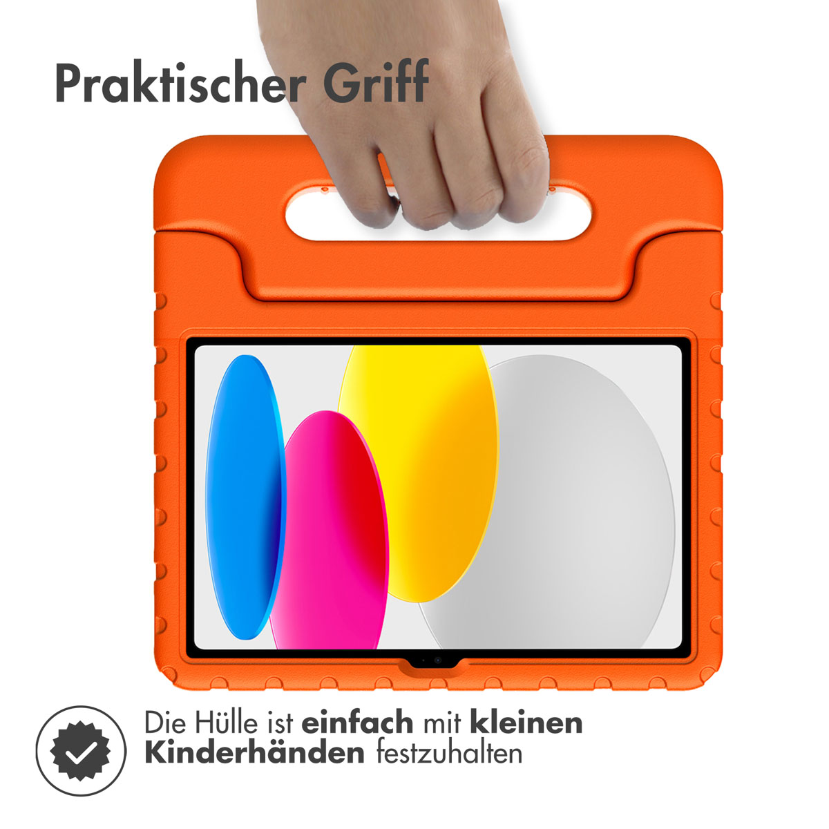 Accezz Kidsproof Backcover met handvat Apple iPad 11 (2025) 11 inch A16 / iPad 10 (2022) 10.9 inch - Oranje - Afbeelding 7
