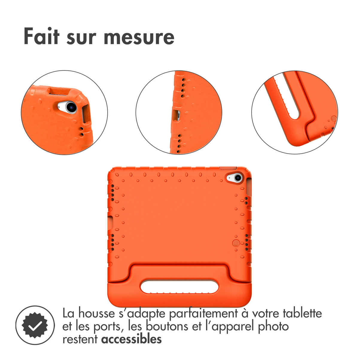Accezz Kidsproof Backcover met handvat Apple iPad 11 (2025) 11 inch A16 / iPad 10 (2022) 10.9 inch - Oranje - Afbeelding 7