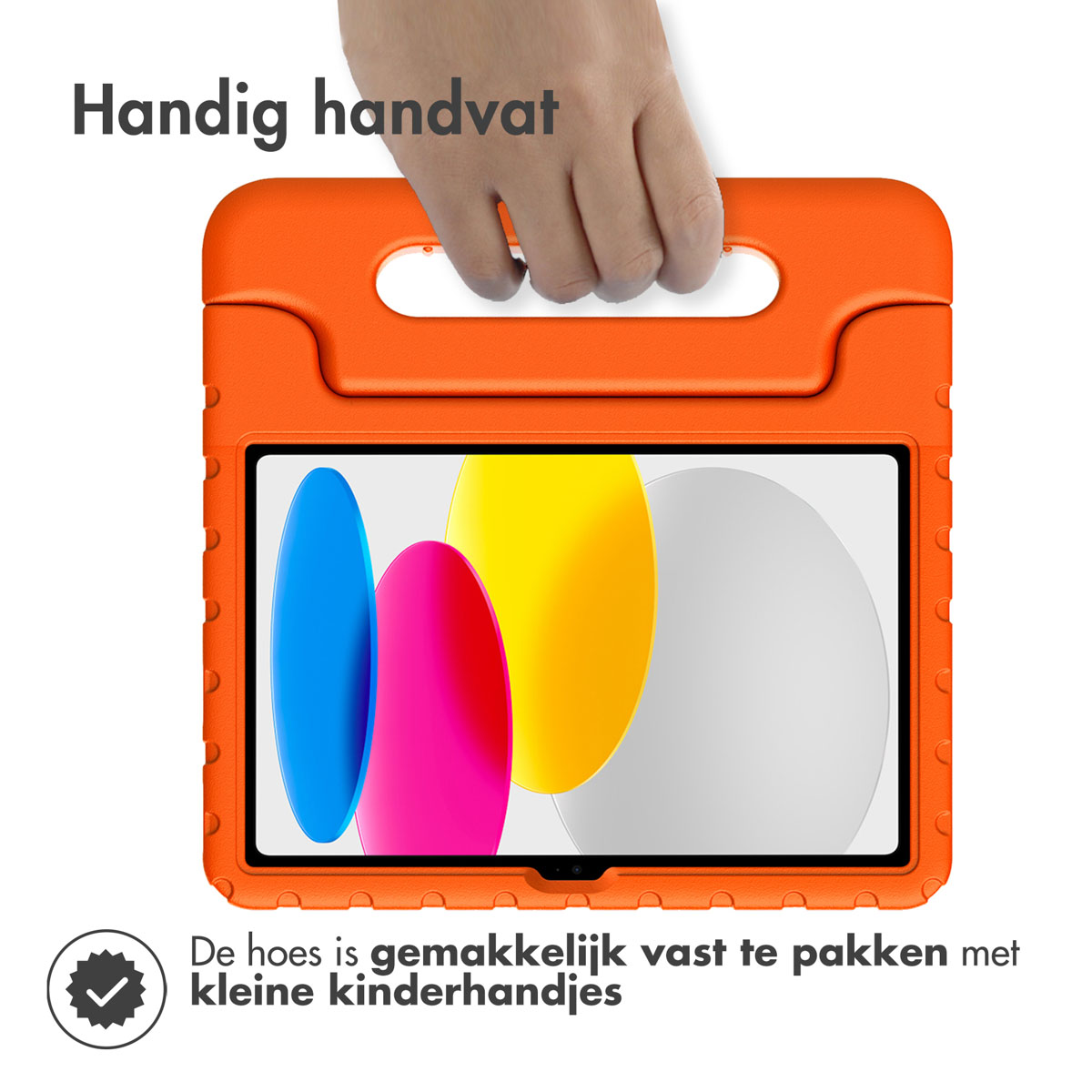 Accezz Kidsproof Backcover met handvat Apple iPad 11 (2025) 11 inch A16 / iPad 10 (2022) 10.9 inch - Oranje - Afbeelding 4