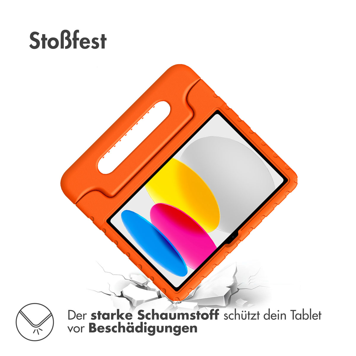 Accezz Kidsproof Backcover met handvat Apple iPad 11 (2025) 11 inch A16 / iPad 10 (2022) 10.9 inch - Oranje - Afbeelding 4