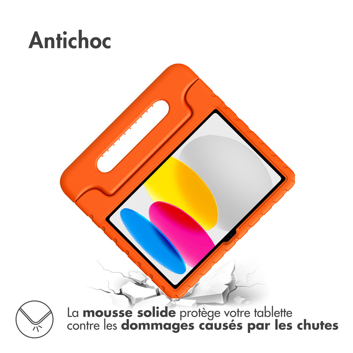 Accezz Kidsproof Backcover met handvat Apple iPad 11 (2025) 11 inch A16 / iPad 10 (2022) 10.9 inch - Oranje - Afbeelding 6