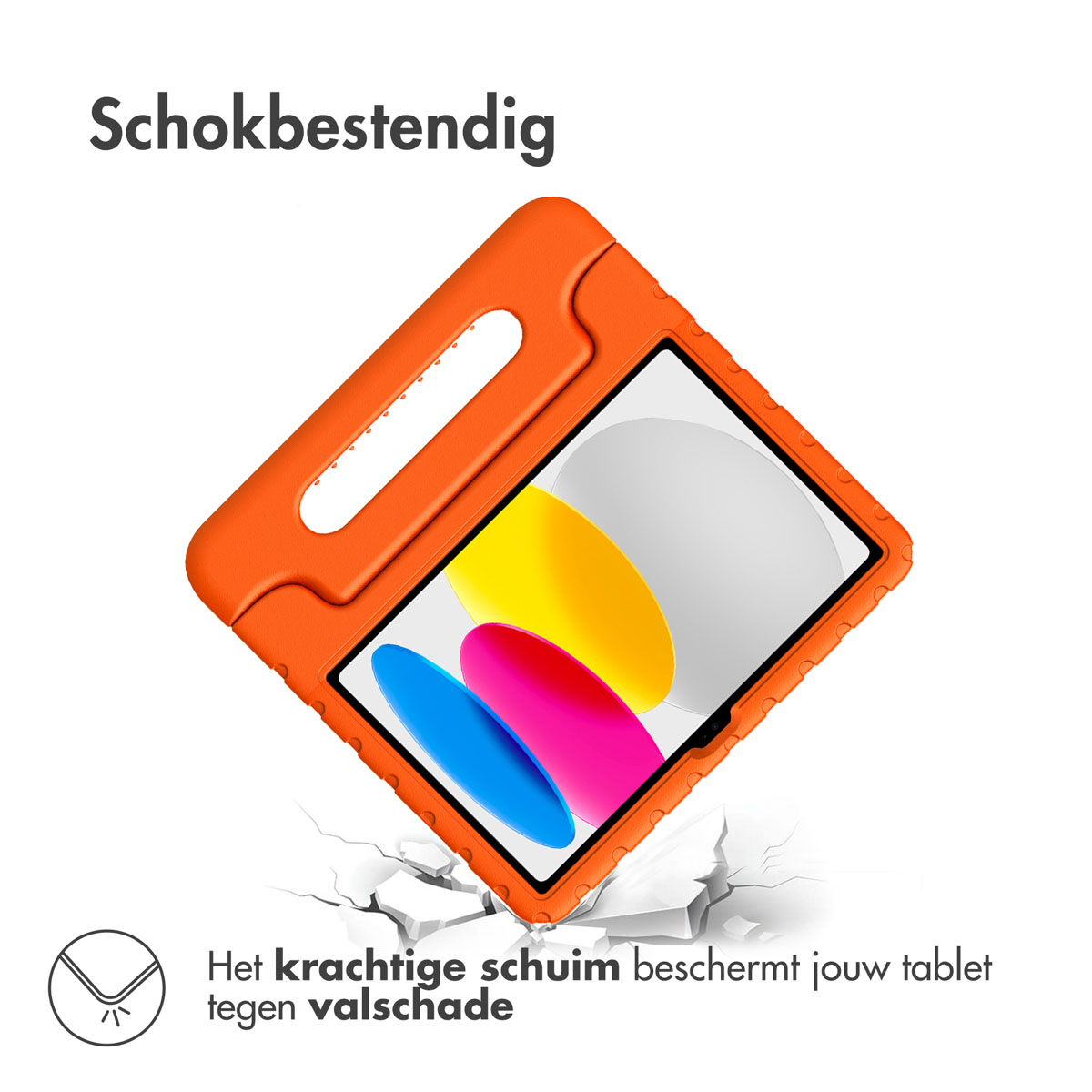 Accezz Kidsproof Backcover met handvat Apple iPad 11 (2025) 11 inch A16 / iPad 10 (2022) 10.9 inch - Oranje - Afbeelding 2
