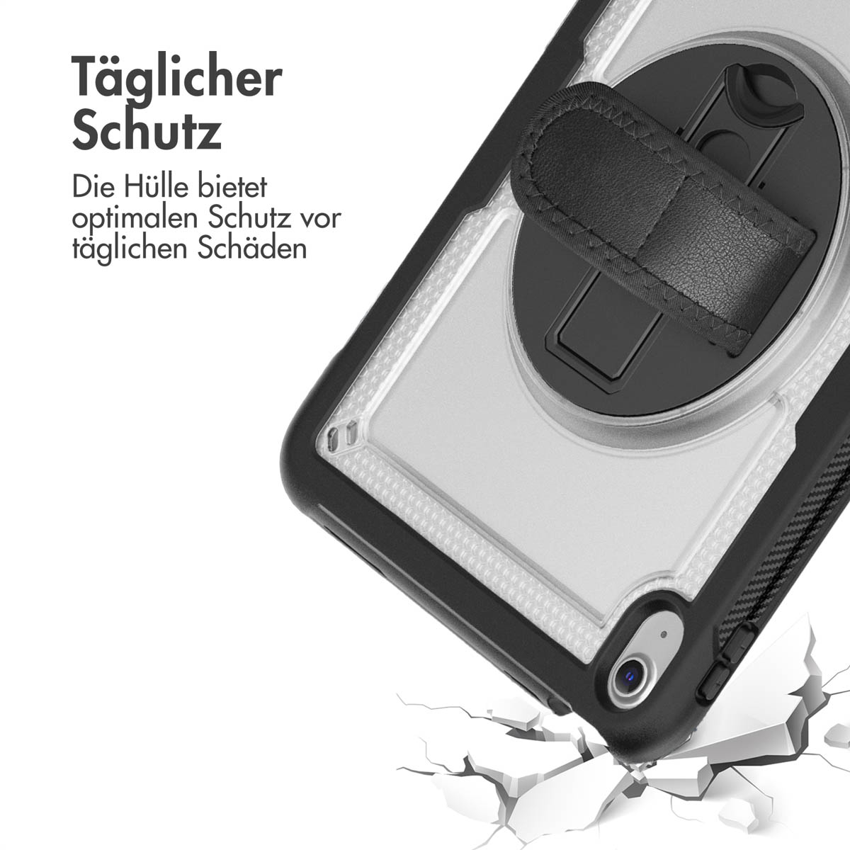 Accezz Rugged Backcover met schouderstrap Apple iPad 11 (2025) 11 inch A16 / iPad 10 (2022) 10.9 inch - Transparent - Afbeelding 5