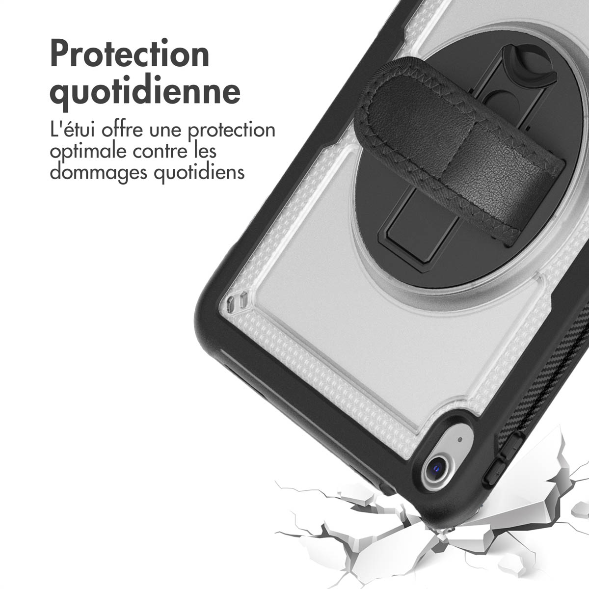 Accezz Rugged Backcover met schouderstrap Apple iPad 11 (2025) 11 inch A16 / iPad 10 (2022) 10.9 inch - Transparent - Afbeelding 4