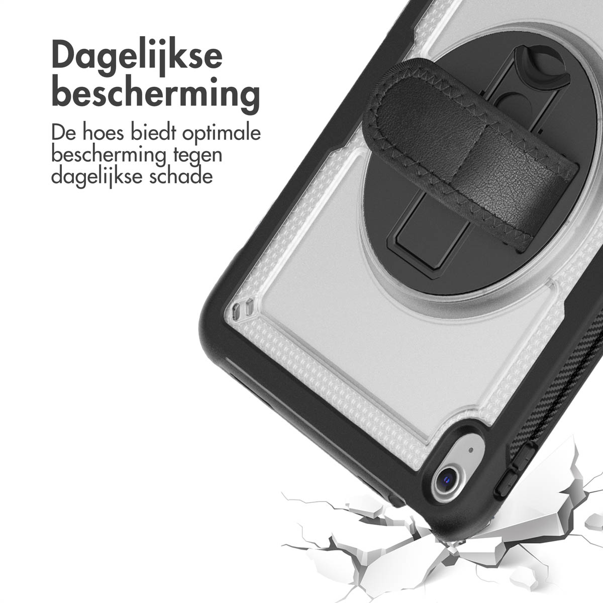 Accezz Rugged Backcover met schouderstrap Apple iPad 11 (2025) 11 inch A16 / iPad 10 (2022) 10.9 inch - Transparent - Afbeelding 6