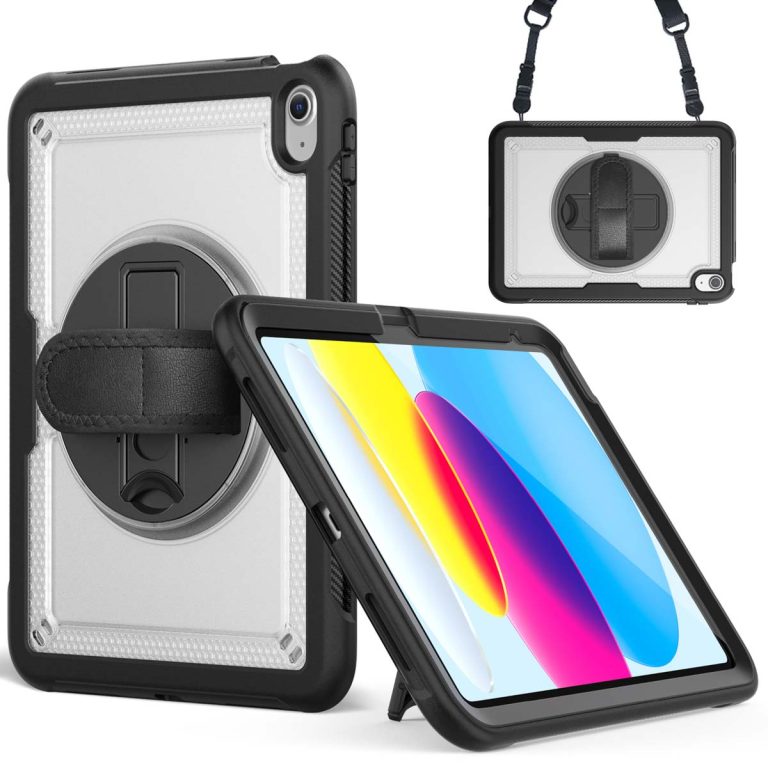 Accezz Rugged Backcover met schouderstrap Apple iPad 11 (2025) 11 inch A16 / iPad 10 (2022) 10.9 inch - Transparent - Afbeelding 7