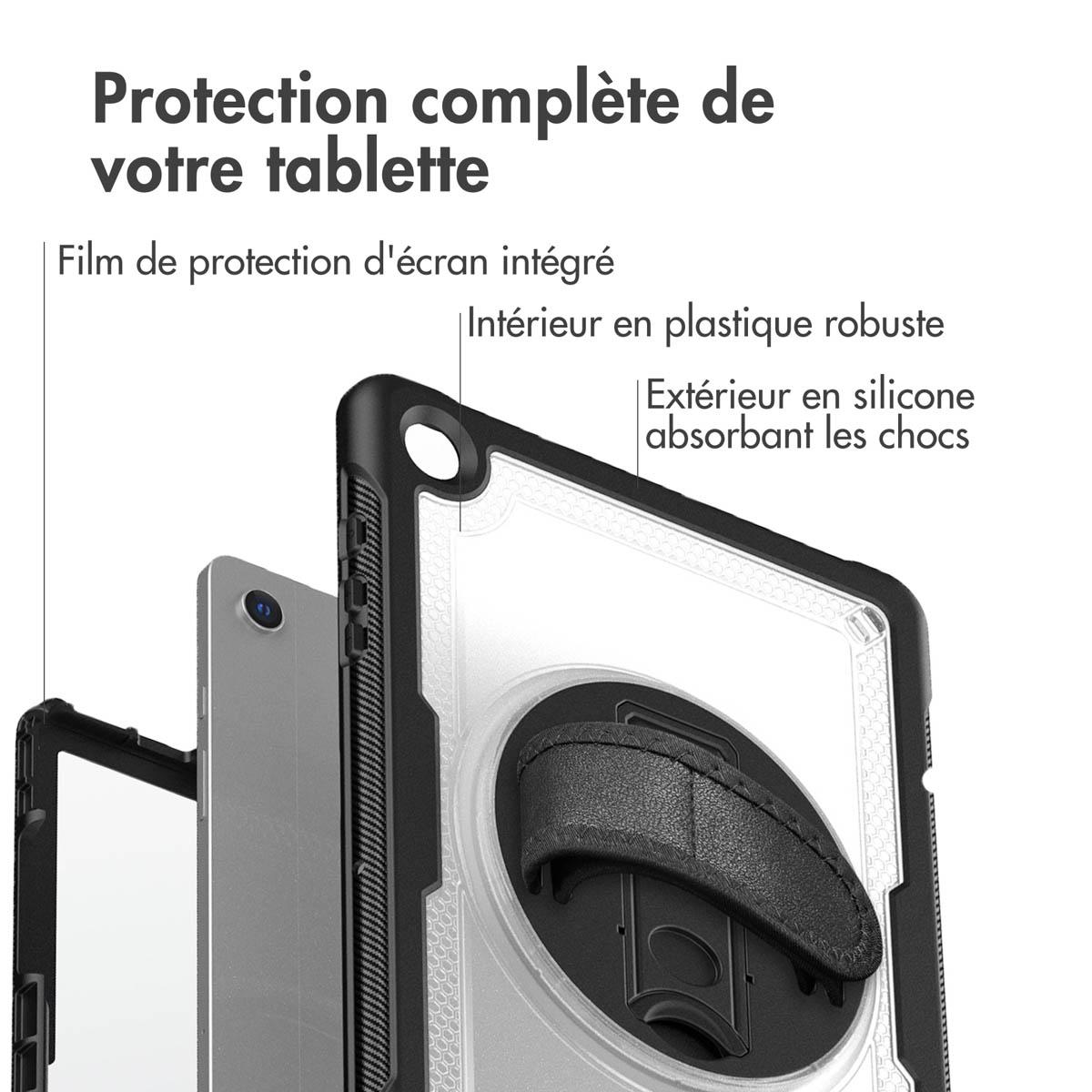 Accezz Rugged Backcover met schouderstrap Samsung Galaxy Tab A9 Plus - Transparent - Afbeelding 8