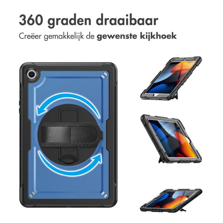 Accezz Rugged Backcover met schouderstrap Samsung Galaxy Tab A9 Plus - Blauw - Afbeelding 10