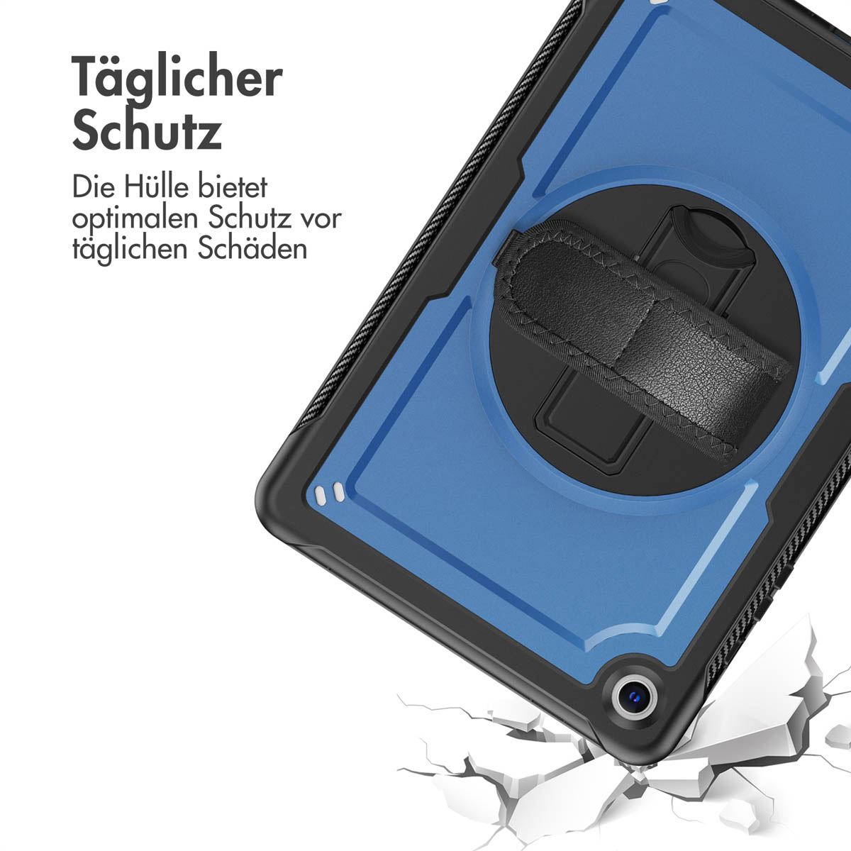 Accezz Rugged Backcover met schouderstrap Samsung Galaxy Tab A9 Plus - Blauw - Afbeelding 6