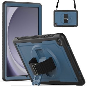 Accezz Rugged Backcover met schouderstrap Samsung Galaxy Tab A9 Plus - Blauw