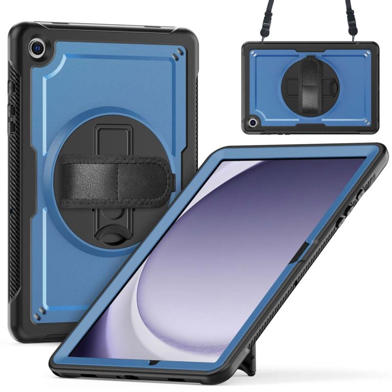 Accezz Rugged Backcover met schouderstrap Samsung Galaxy Tab A9 Plus - Blauw - Afbeelding 7