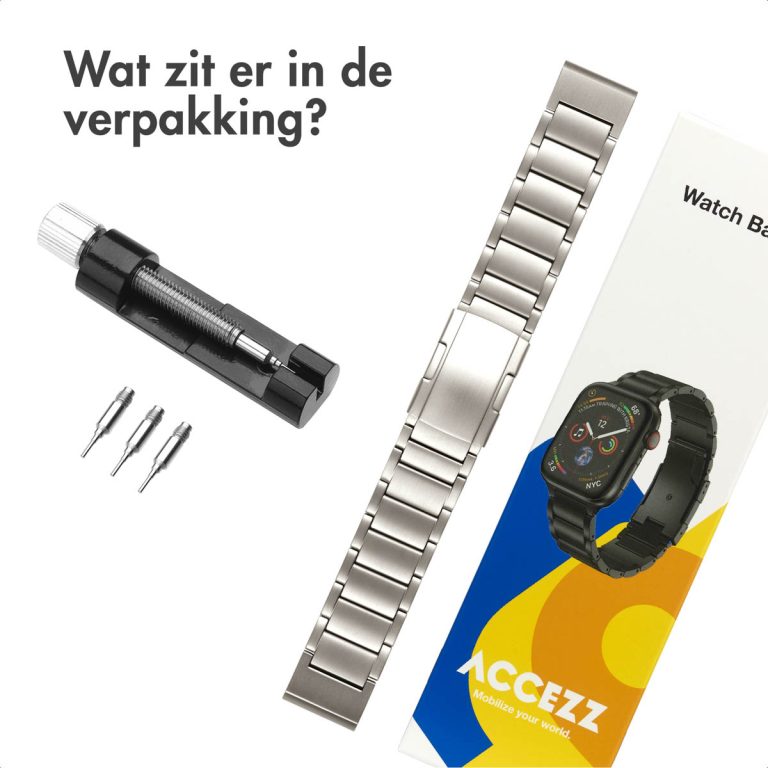 Accezz Mat Titanium bandje voor de Garmin Quickfit 22mm - Zilver - Afbeelding 10