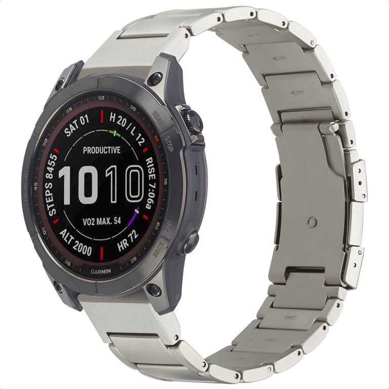 Accezz Mat Titanium bandje voor de Garmin Quickfit 22mm - Zilver - Afbeelding 7