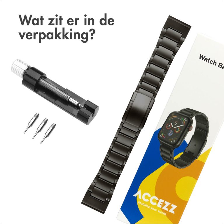 Accezz Mat Titanium bandje voor de Garmin Quickfit 26mm - Zwart - Afbeelding 10