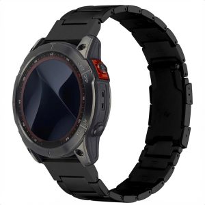 Accezz Mat Titanium bandje  - Garmin 26 mm aansluiting - Zwart