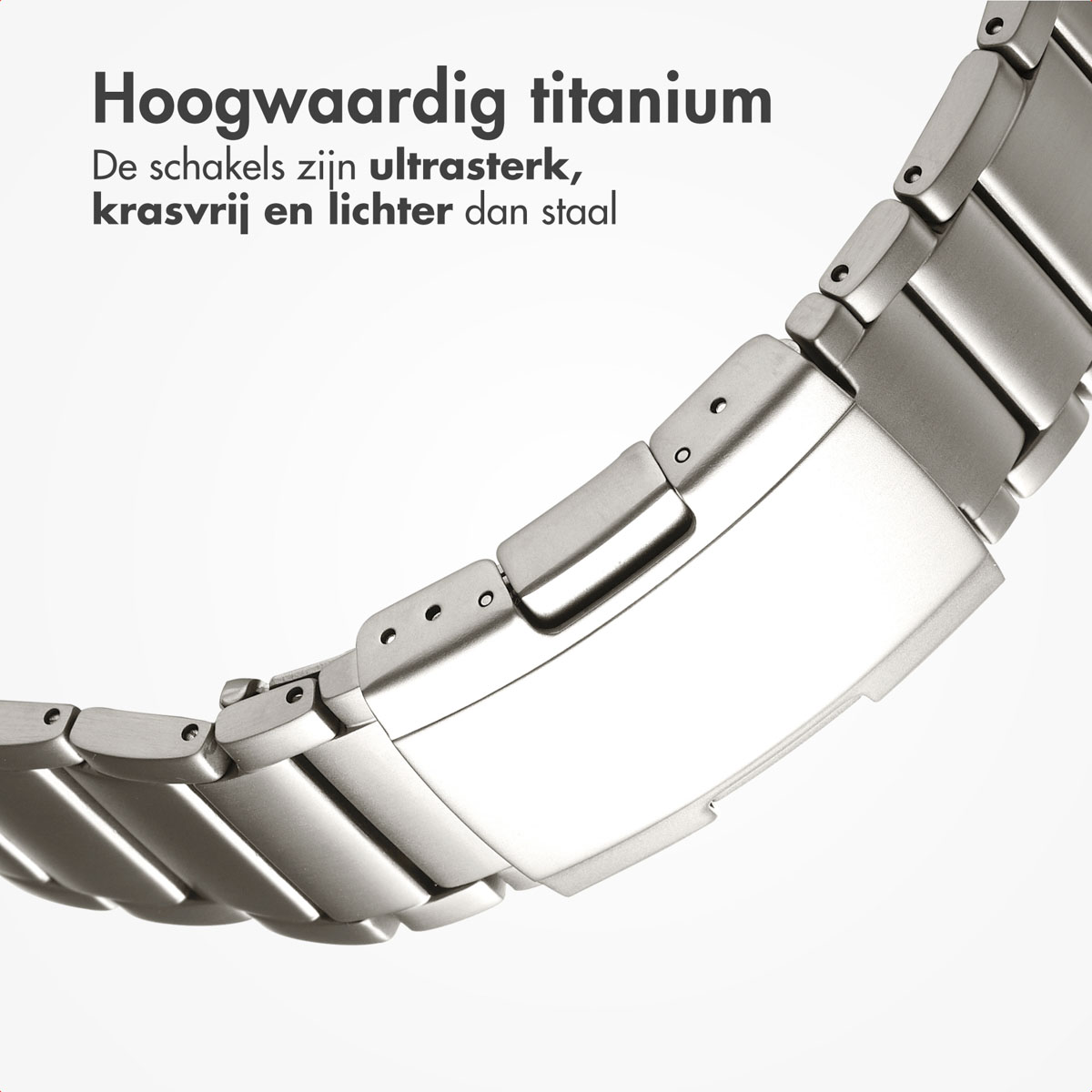 Accezz Mat Titanium bandje voor de Garmin Quickfit 26mm - Titanium - Afbeelding 10