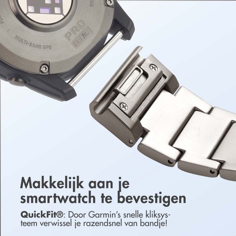 Accezz Mat Titanium bandje voor de Garmin Quickfit 26mm - Zilver - Afbeelding 8