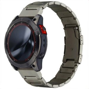 Accezz Mat Titanium bandje  - Garmin 26 mm aansluiting - Titanium