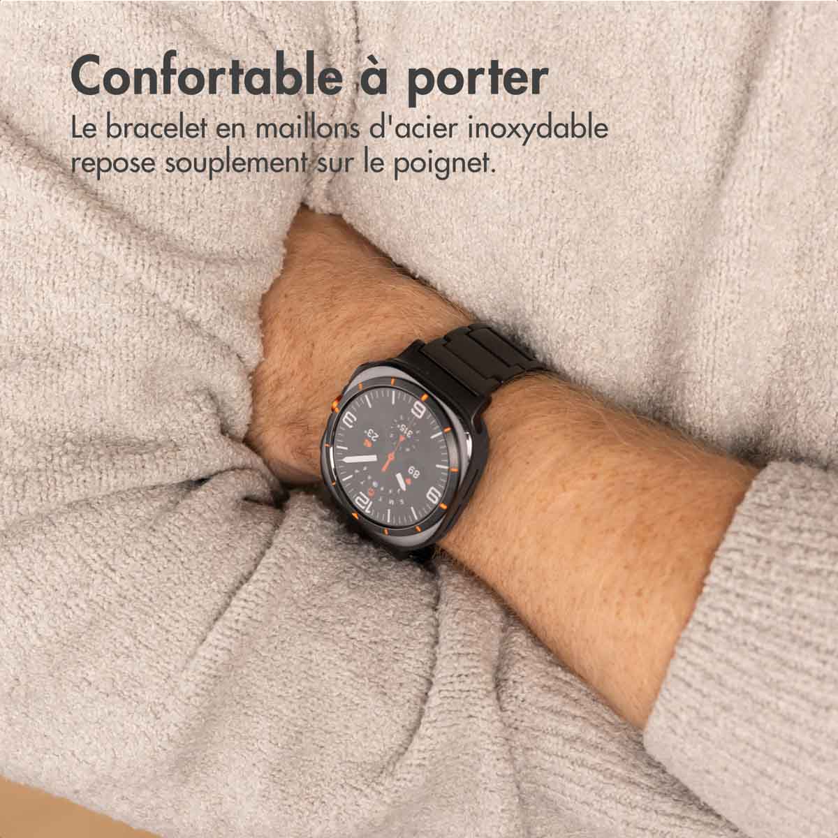 Accezz Mat Titanium bandje voor de Samsung Galaxy Watch Ultra (2024/2025) - Zwart - Afbeelding 8