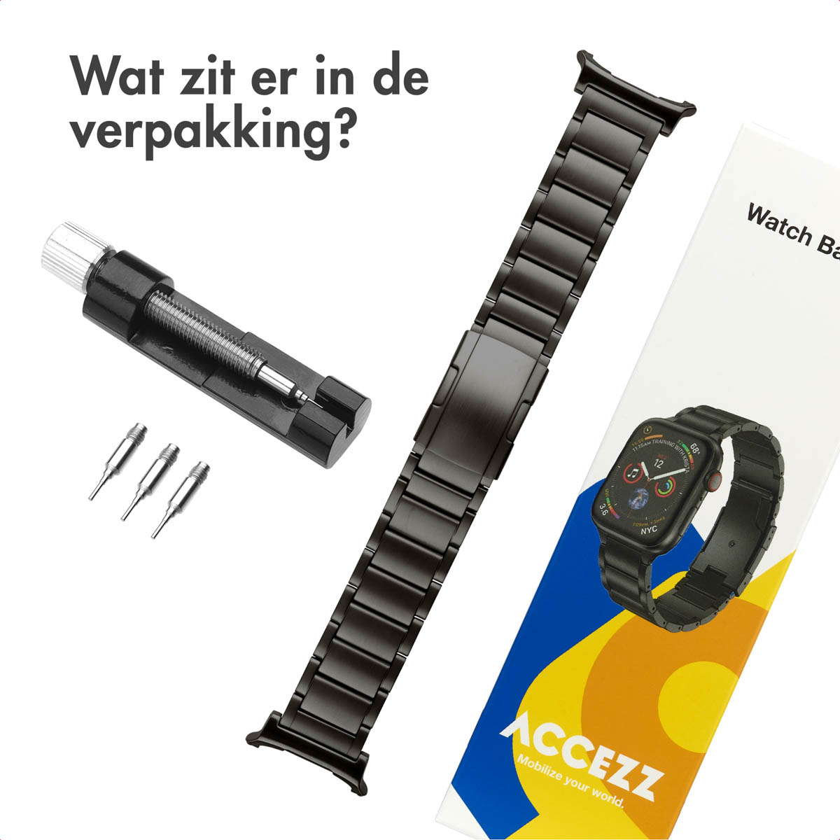 Accezz Mat Titanium bandje voor de Samsung Galaxy Watch Ultra (2024/2025) - Zwart - Afbeelding 10