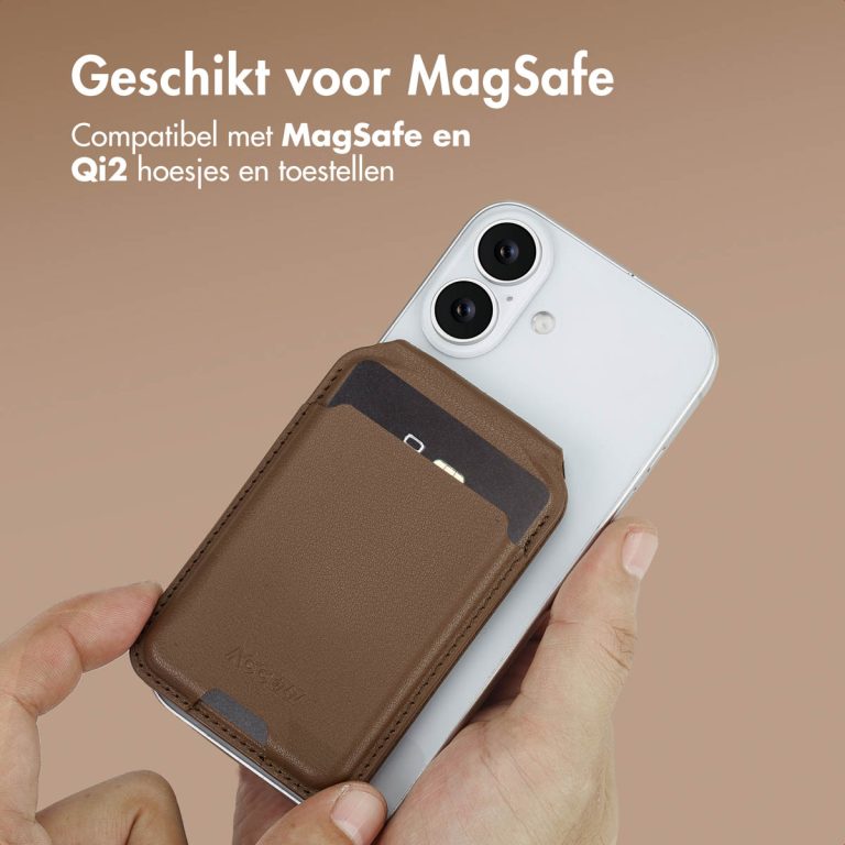 Accezz Leren Wallet met standaard voor MagSafe - Coffee Brown - Afbeelding 4