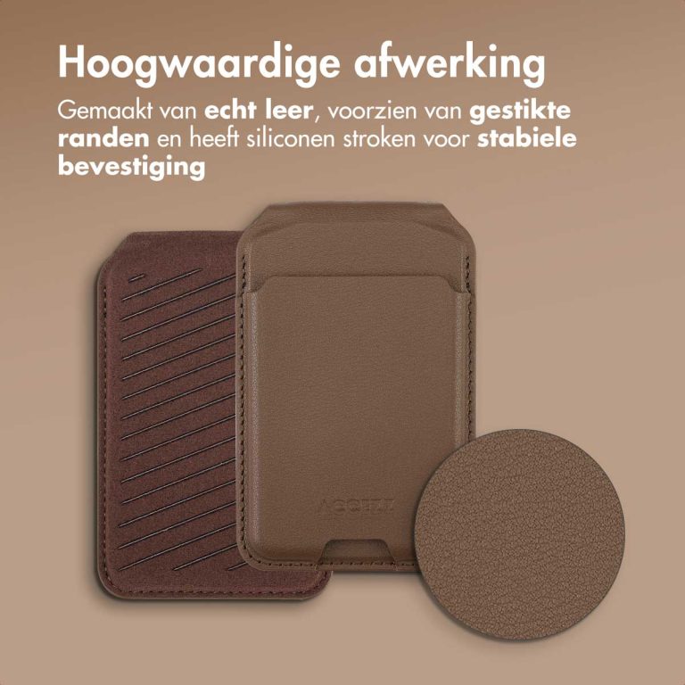 Accezz Leren Wallet met standaard voor MagSafe - Coffee Brown - Afbeelding 5