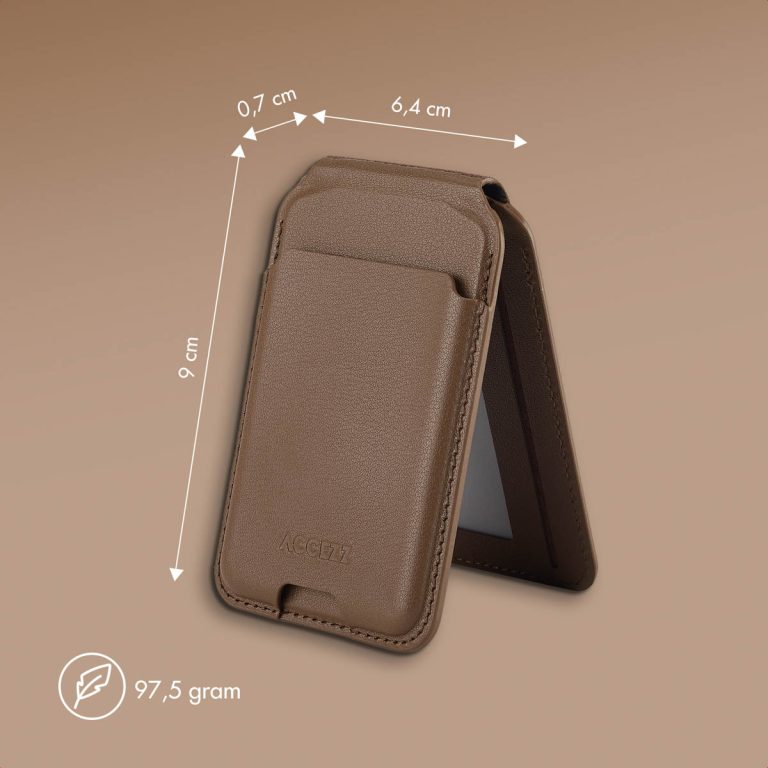 Accezz Leren Wallet met standaard voor MagSafe - Coffee Brown - Afbeelding 7