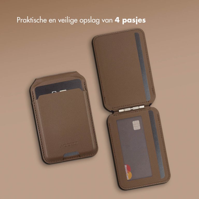 Accezz Leren Wallet met standaard voor MagSafe - Coffee Brown - Afbeelding 8