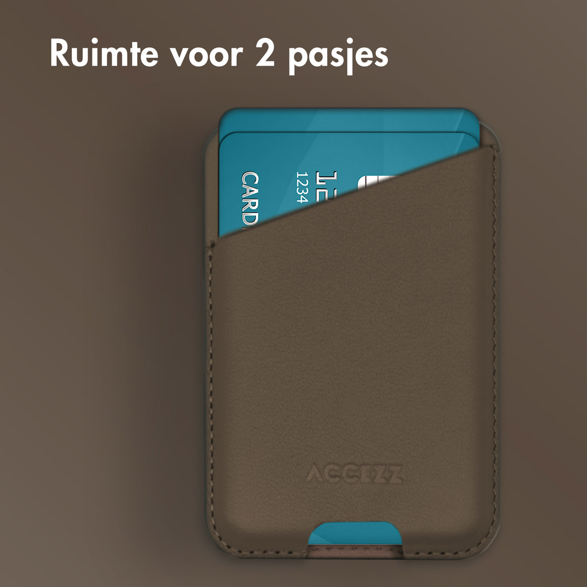 Accezz Leren Kaarthouder - Geschikt voor MagSafe en Qi2 - Coffee Brown - Afbeelding 9