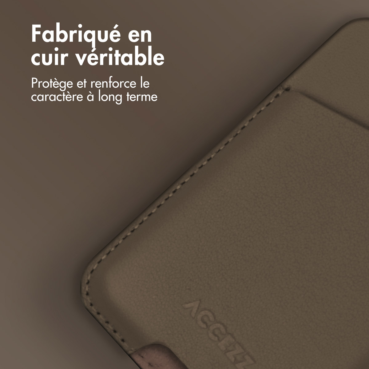 Accezz Leren Kaarthouder - Geschikt voor MagSafe en Qi2 - Coffee Brown - Afbeelding 6