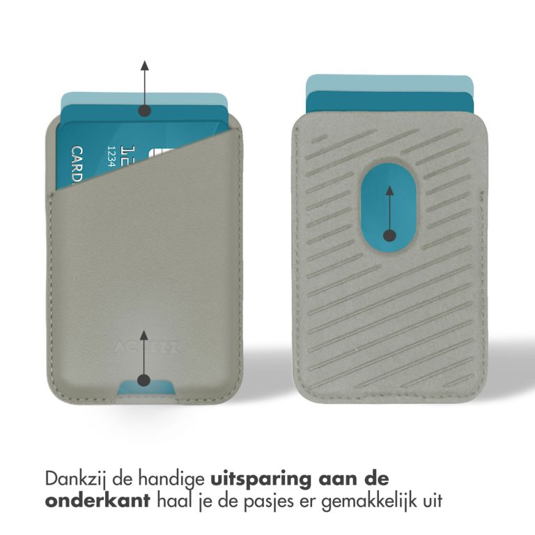 Accezz Leather Cardholder MagSafe - Kaarthouder met MagSafe - Light Grey - Afbeelding 9