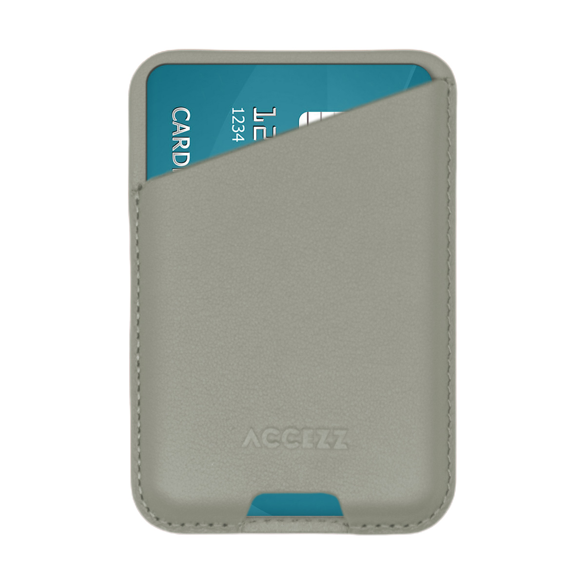 Accezz Leren Kaarthouder - Geschikt voor MagSafe en Qi2 - Light Grey - Afbeelding 4