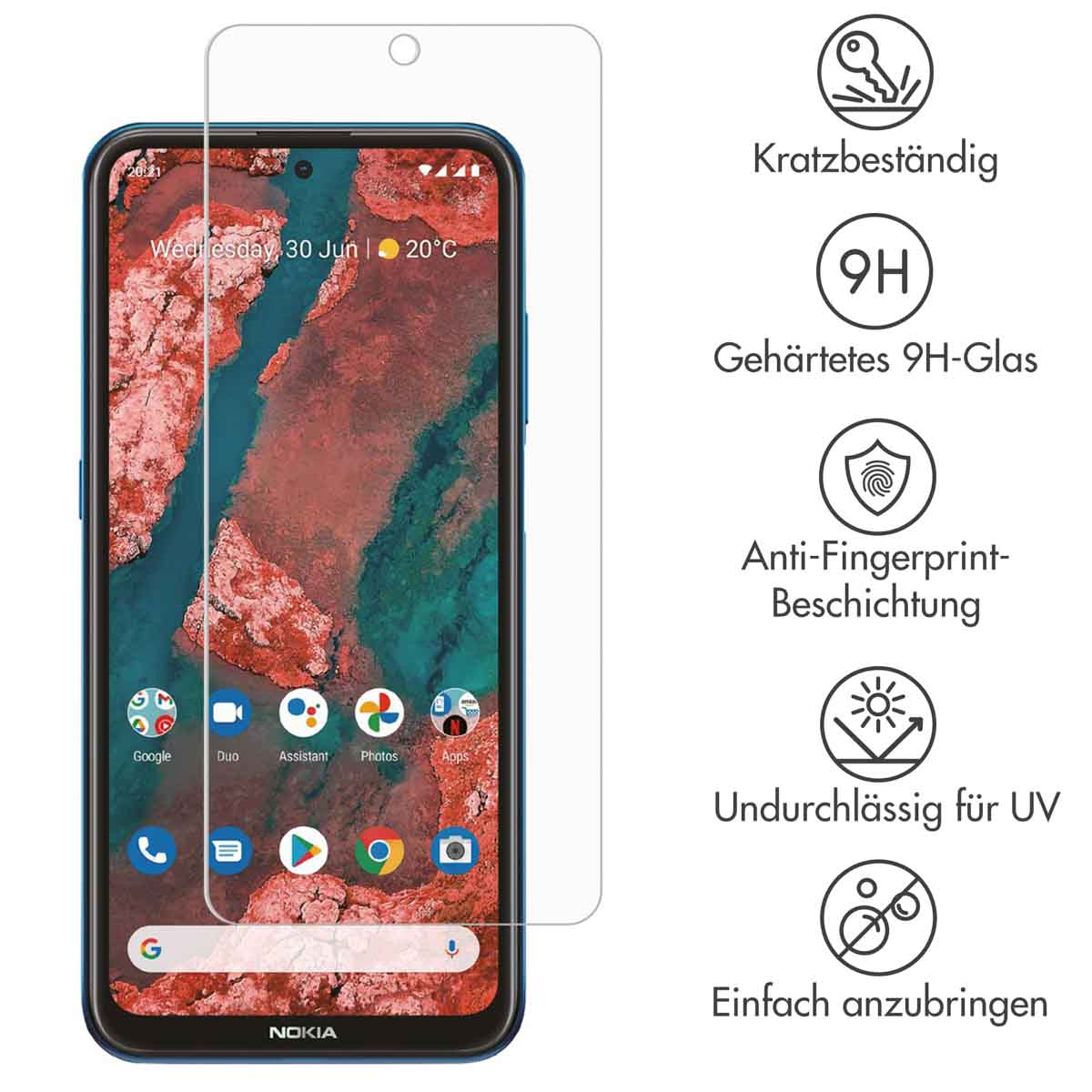 Accezz Gehard Glas Screenprotector Nokia X10 / X20 - Afbeelding 5