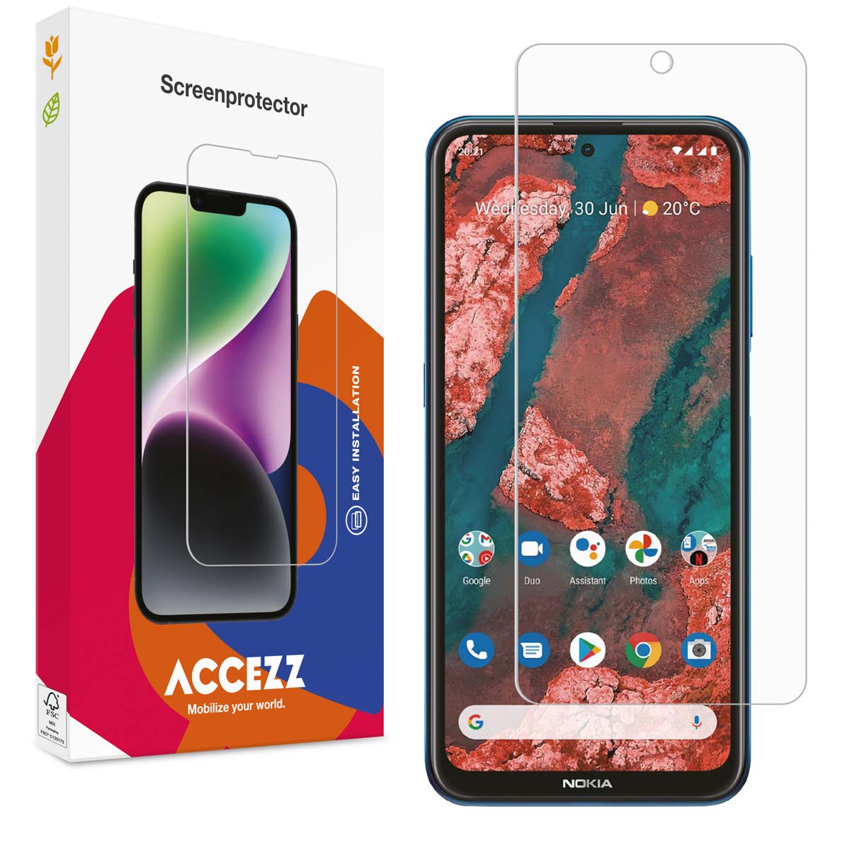 Accezz Gehard Glas Screenprotector Nokia X10 / X20 - Afbeelding 3
