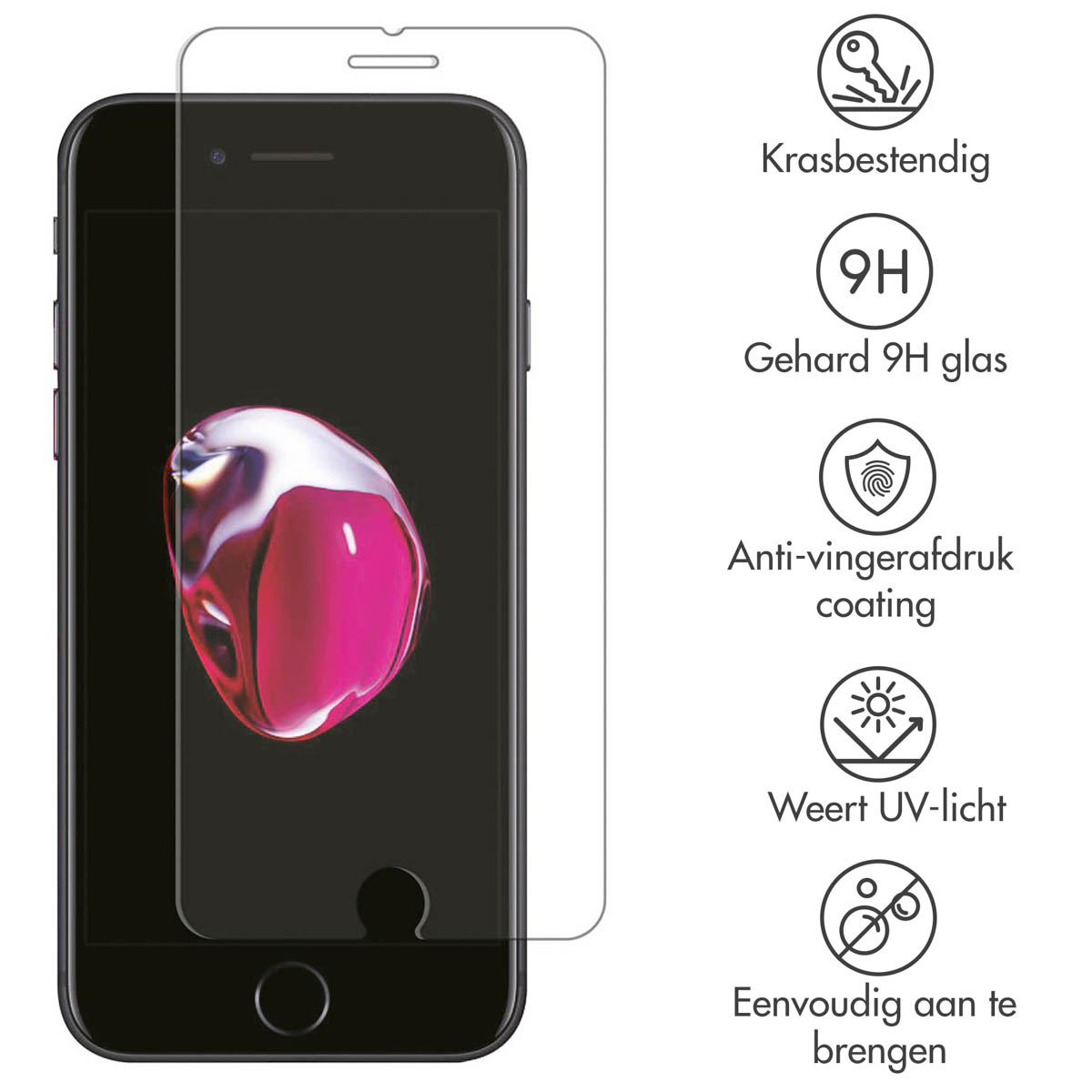 Accezz Gehard Glas Screenprotector Apple iPhone 8 Plus / 7 Plus - Afbeelding 4